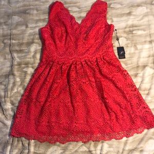 Adrianna Papel Red Fit and Flare Dress